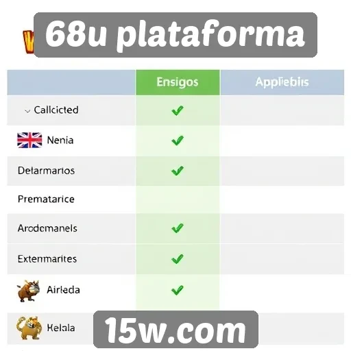 Comparativo dos jogos disponíveis na 68u plataforma